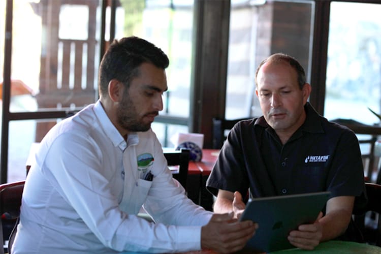 Netafim consultant with grower